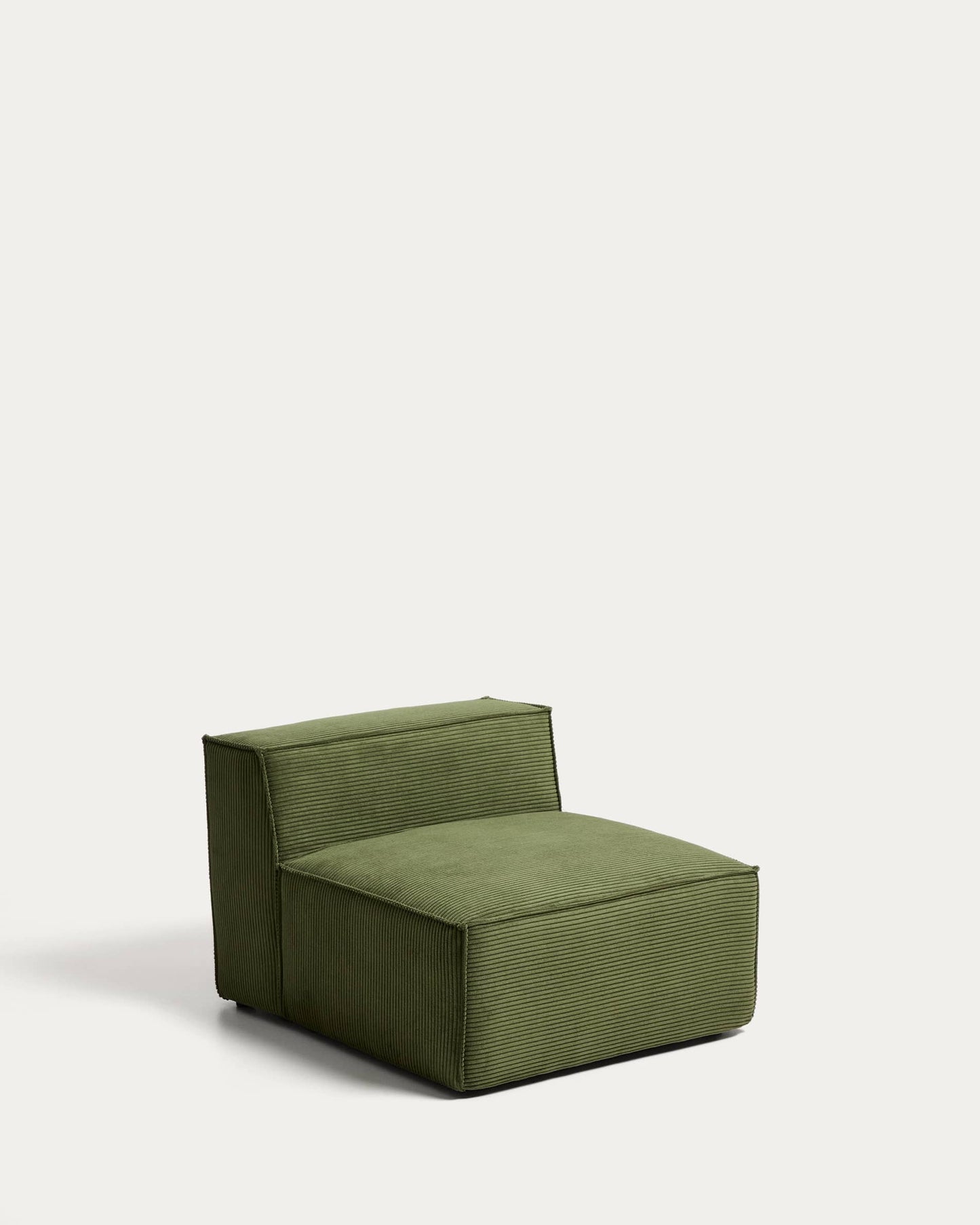 Poltrona Blok in velluto a coste spesso verde 90 cm FSC Mix Credit