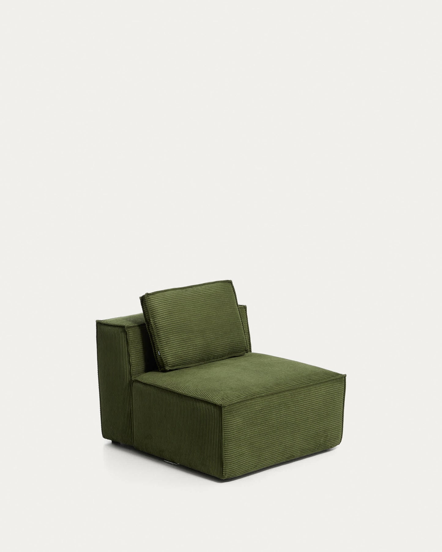 Poltrona Blok in velluto a coste spesso verde 90 cm FSC Mix Credit