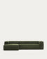 Divano Blok 4 posti chaise longue sinistra in velluto a coste spesse verde 330 cm