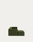 Divano Blok 4 posti chaise longue sinistra in velluto a coste spesse verde 330 cm