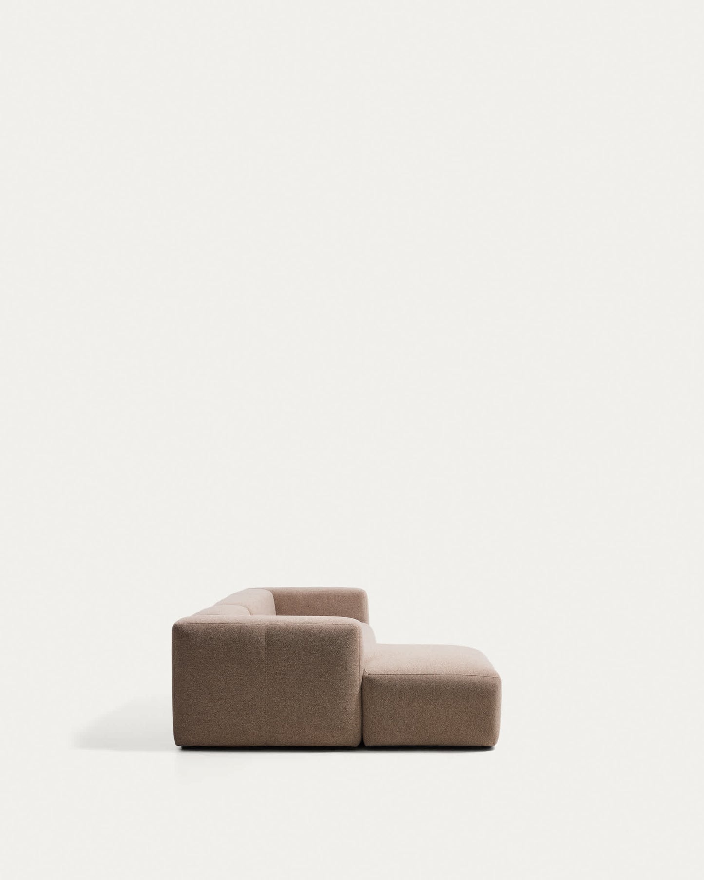 Divano Blok 4 posti in ciniglia marrone con chaise longue sinistra 330 cm FSC Mix Credit