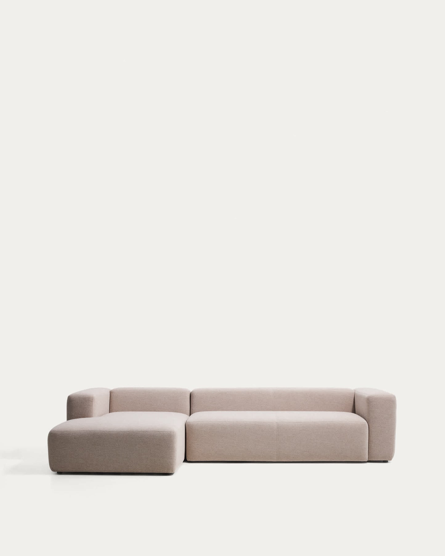 Divano Blok 4 posti in ciniglia beige con chaise longue sinistra 330 cm FSC Mix Credit