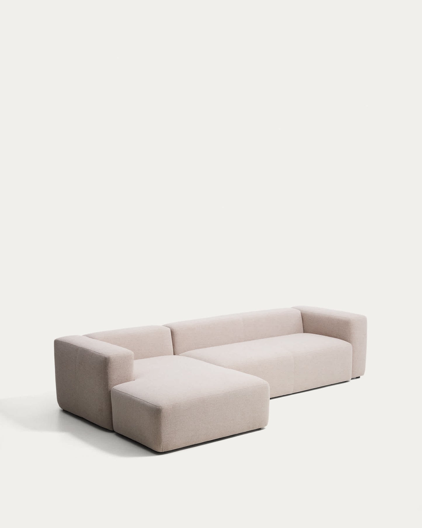 Divano Blok 4 posti in ciniglia beige con chaise longue sinistra 330 cm FSC Mix Credit