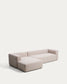 Divano Blok 4 posti in ciniglia beige con chaise longue sinistra 330 cm FSC Mix Credit