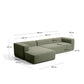 Divano Blok 4 posti in ciniglia verde muschio con chaise longue sinistra 330 cm FSC Mix Credit