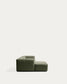 Divano Blok 4 posti in ciniglia verde muschio con chaise longue sinistra 330 cm FSC Mix Credit