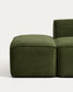 Divano Blok 3 posti con bracciolo sinistro e pouf terminale in velluto a coste spesso verde 270 cm FSC Mix Credit