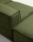 Divano Blok 3 posti con bracciolo sinistro e pouf terminale in velluto a coste spesso verde 270 cm FSC Mix Credit