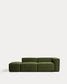Divano Blok 3 posti con bracciolo sinistro e pouf terminale in velluto a coste spesso verde 270 cm FSC Mix Credit