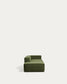 Divano Blok 3 posti con bracciolo sinistro e pouf terminale in velluto a coste spesso verde 270 cm FSC Mix Credit
