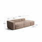 Divano Blok 3 posti con bracciolo destro e pouf terminale in ciniglia marrone 270 cm FSC Mix Credit