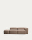 Divano Blok 3 posti con bracciolo destro e pouf terminale in ciniglia marrone 270 cm FSC Mix Credit