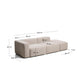 Divano Blok 3 posti con bracciolo destro e pouf terminale in ciniglia beige 270 cm FSC Mix Credit