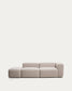 Divano Blok 3 posti con bracciolo destro e pouf terminale in ciniglia beige 270 cm FSC Mix Credit