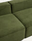Divano Blok 3 posti con bracciolo sinistro e pouf terminale in velluto a coste spesso verde 270 cm FSC Mix Credit