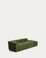 Divano Blok 3 posti con bracciolo sinistro e pouf terminale in velluto a coste spesso verde 270 cm FSC Mix Credit