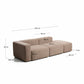 Divano Blok 3 posti con bracciolo sinistro e pouf terminale in ciniglia marrone 270 cm FSC Mix Credit
