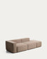 Divano Blok 3 posti con bracciolo sinistro e pouf terminale in ciniglia marrone 270 cm FSC Mix Credit