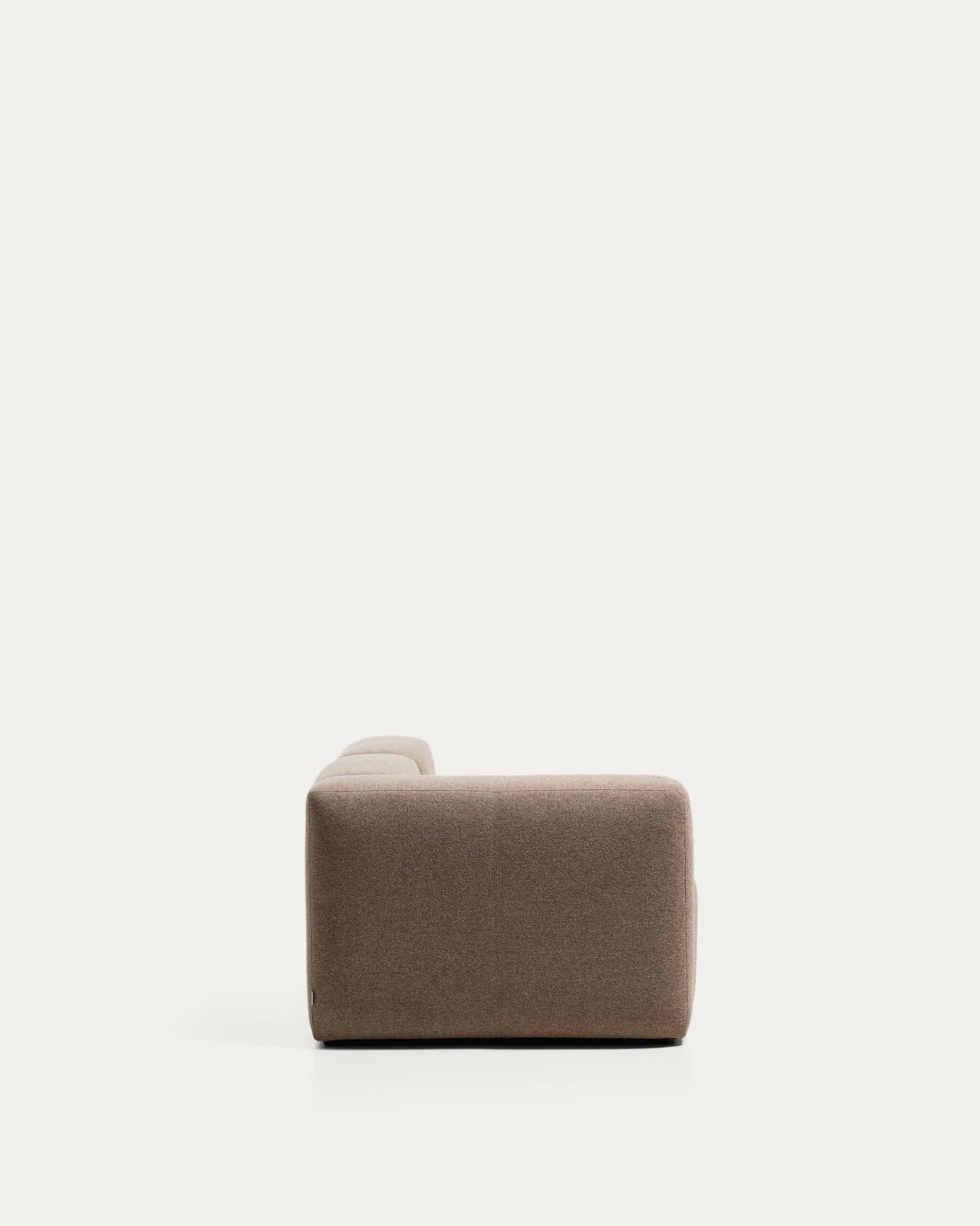 Divano Blok 3 posti con bracciolo sinistro e pouf terminale in ciniglia marrone 270 cm FSC Mix Credit