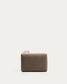 Divano Blok 3 posti con bracciolo sinistro e pouf terminale in ciniglia marrone 270 cm FSC Mix Credit