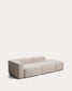 Divano Blok 3 posti con bracciolo sinistro e pouf terminale in ciniglia beige 270 cm FSC Mix Credit