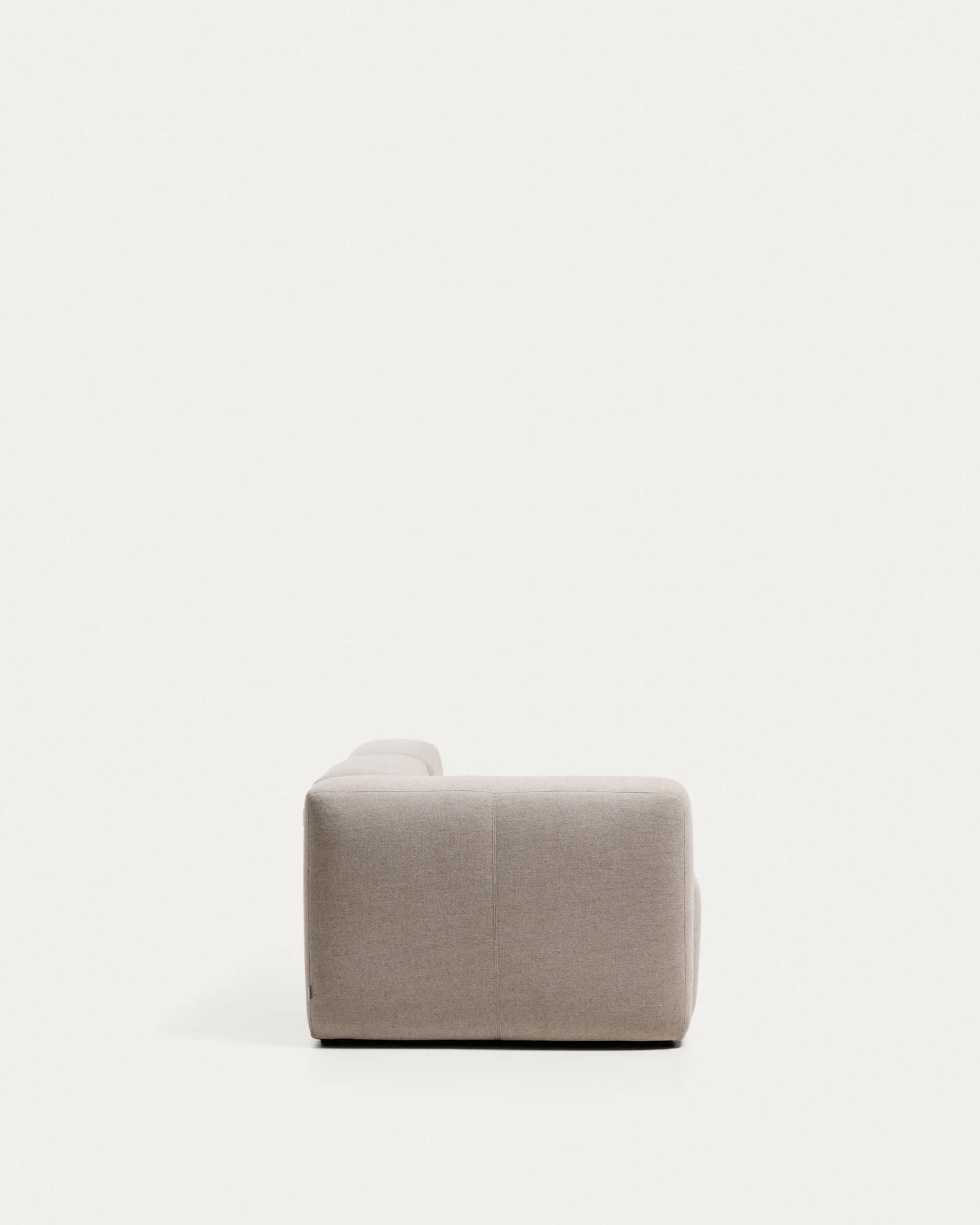 Divano Blok 3 posti con bracciolo sinistro e pouf terminale in ciniglia beige 270 cm FSC Mix Credit