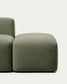 Divano Blok 3 posti con bracciolo sinistro e pouf terminale in ciniglia verde muschio 270 cm FSC Mix Credit