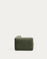 Divano Blok 3 posti con bracciolo sinistro e pouf terminale in ciniglia verde muschio 270 cm FSC Mix Credit