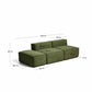Divano Blok 3 posti con pouf terminale in velluto a coste spesso verde 240 cm FSC Mix Credit