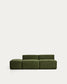 Divano Blok 3 posti con pouf terminale in velluto a coste spesso verde 240 cm FSC Mix Credit