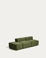 Divano Blok 3 posti con pouf terminale in velluto a coste spesso verde 240 cm FSC Mix Credit