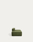 Divano Blok 3 posti con pouf terminale in velluto a coste spesso verde 240 cm FSC Mix Credit