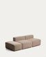Divano Blok 3 posti con pouf terminale in ciniglia marrone 240 cm FSC Mix Credit
