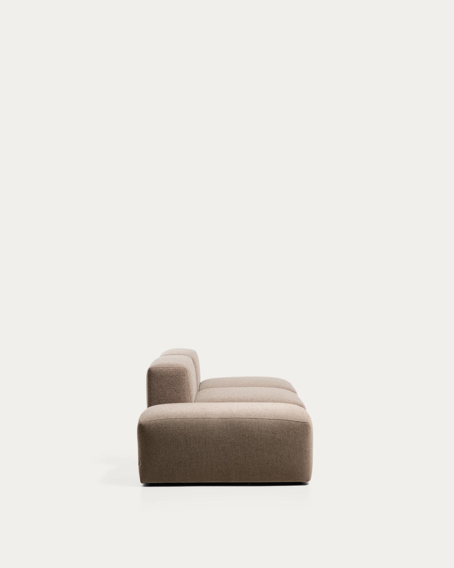 Divano Blok 3 posti con pouf terminale in ciniglia marrone 240 cm FSC Mix Credit