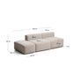 Divano Blok 3 posti con pouf terminale in ciniglia beige 240 cm FSC Mix Credit