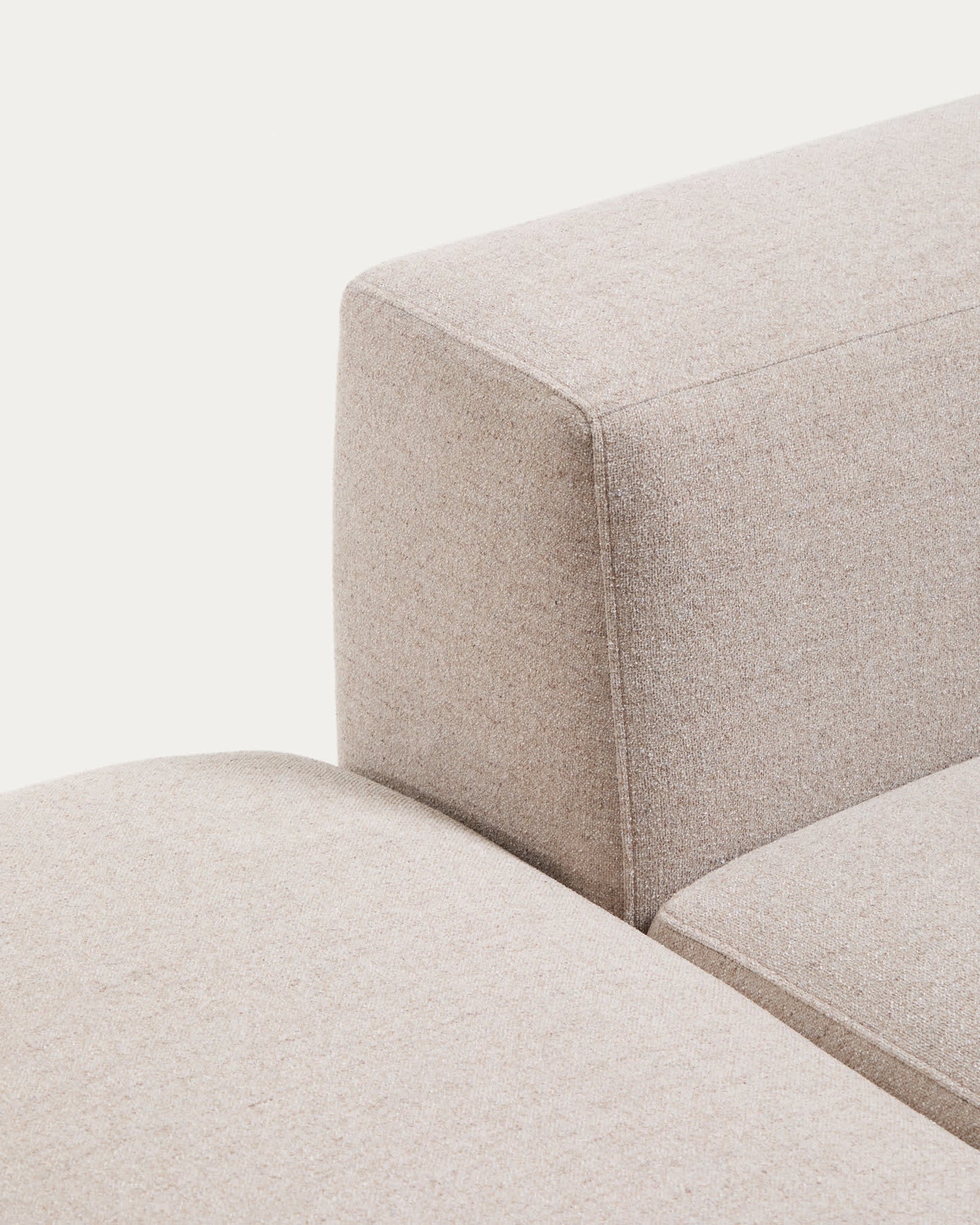 Divano Blok 3 posti con pouf terminale in ciniglia beige 240 cm FSC Mix Credit