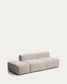 Divano Blok 3 posti con pouf terminale in ciniglia beige 240 cm FSC Mix Credit
