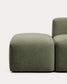 Divano Blok 3 posti con pouf terminale in ciniglia verde muschio 240 cm FSC Mix Credit