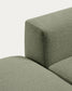 Divano Blok 3 posti con pouf terminale in ciniglia verde muschio 240 cm FSC Mix Credit