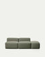 Divano Blok 3 posti con pouf terminale in ciniglia verde muschio 240 cm FSC Mix Credit
