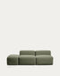 Divano Blok 3 posti con pouf terminale in ciniglia verde muschio 240 cm FSC Mix Credit