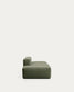 Divano Blok 3 posti con pouf terminale in ciniglia verde muschio 240 cm FSC Mix Credit