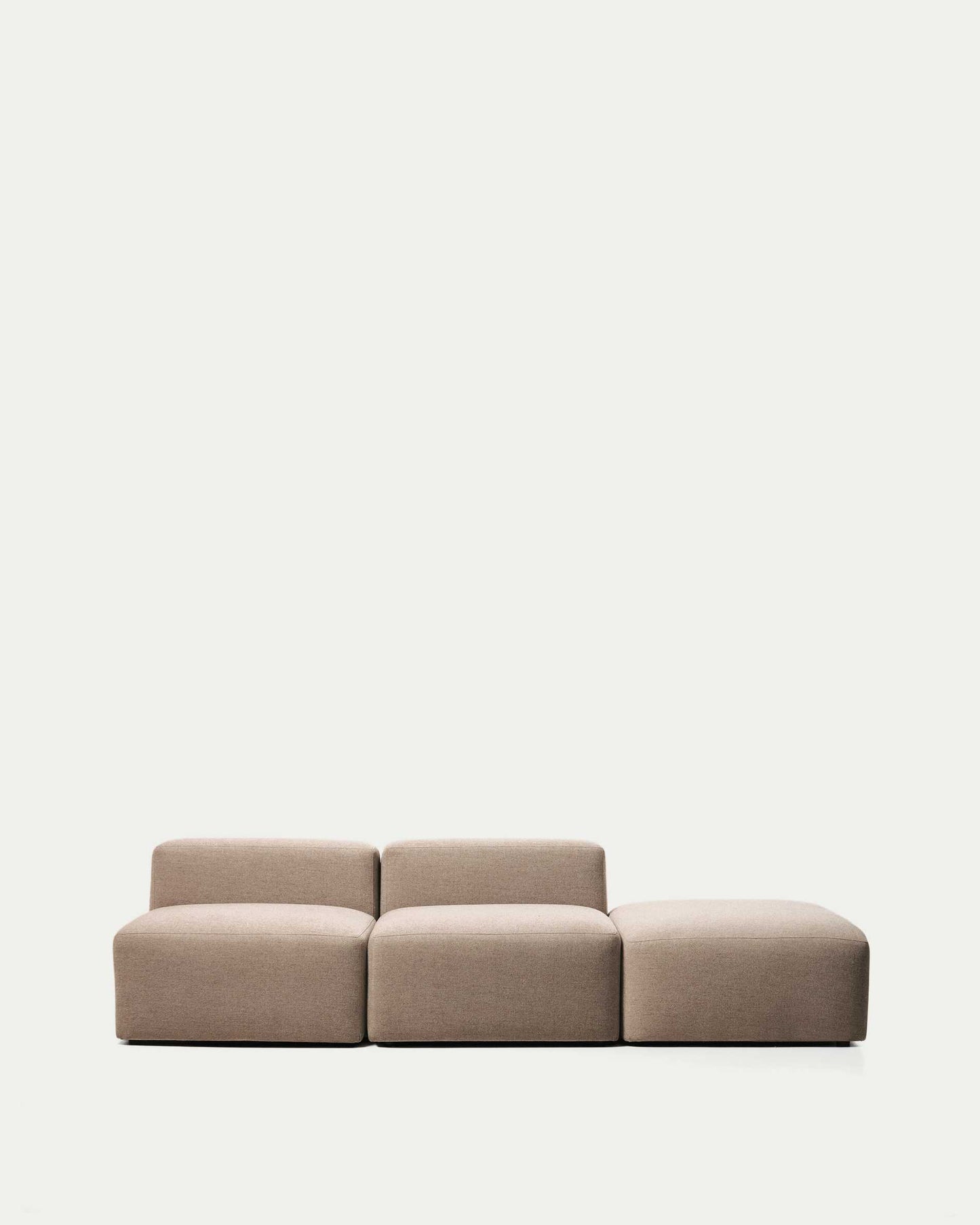 Divano Blok 3 posti con pouf terminale in ciniglia marrone 270 cm FSC Mix Credit