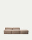 Divano Blok 3 posti con pouf terminale in ciniglia marrone 270 cm FSC Mix Credit