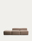 Divano Blok 3 posti con pouf terminale in ciniglia marrone 270 cm FSC Mix Credit