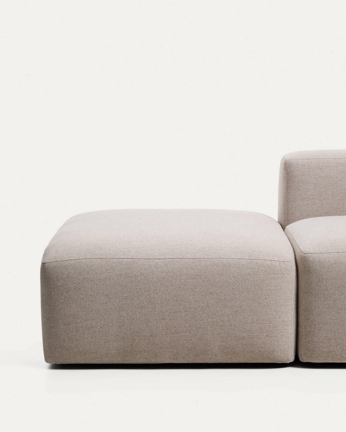 Divano Blok 3 posti con pouf terminale in ciniglia beige 270 cm FSC Mix Credit