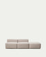 Divano Blok 3 posti con pouf terminale in ciniglia beige 270 cm FSC Mix Credit