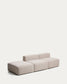 Divano Blok 3 posti con pouf terminale in ciniglia beige 270 cm FSC Mix Credit