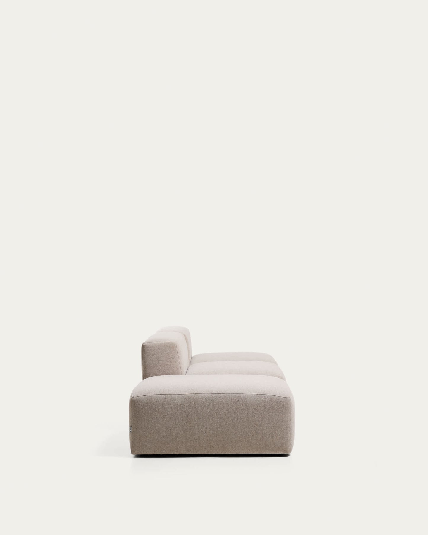 Divano Blok 3 posti con pouf terminale in ciniglia beige 270 cm FSC Mix Credit