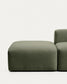 Divano Blok 3 posti con pouf terminale in ciniglia verde muschio 270 cm FSC Mix Credit